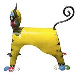 Upcycled Emporium Adorable Cats Life Sculpture for Home, Outdoor Patio, and Garden Décor, Handcrafted from Recycled Metal Scraps and Colorfully Painted