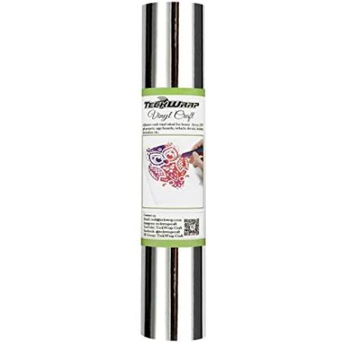 TECKWRAP Chrome Silver Adhesive Craft Vinyl Roll 1ftx5ft