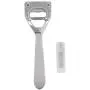 Pssopp Metal Leather Skiver with 3PCS Skiver Replacement Part for Leather Craft DIY, Leather Making, Leather Thinning(Silver)