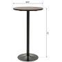 HOMCOM 42'' H Rustic Industrial Metal Elm Wood Top Bar Height Standing Pub Table