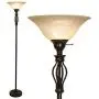 Scroll Floor Lamp for Living Room Decor by Light Accents - Tall Floor Lamp Bed Room Decor - Traditional Iron Scrollwork Standing Lamp Pole Light with Alabaster Glass Bowl Shade – 70'' Tall- (Bronze) Scroll Floor Lamp for Living Room Decor by Light Accents - Tall Floor Lamp Bed Room Decor - Traditional Iron Scrollwork Standing Lamp Pole Light with Alabaster Glass Bowl Shade – 70'' Tall- (Bronze)