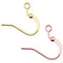  50pcs Ball Flattened Ear Hook (Keep Color Rose Gold/Rhodium Silver Open Circle Earring Part Round Line DIY Jewelry Marking ， (Color : Black)