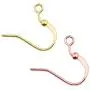  50pcs Ball Flattened Ear Hook (Keep Color Rose Gold/Rhodium Silver Open Circle Earring Part Round Line DIY Jewelry Marking ， (Color : Black)