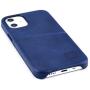 Dockem iPhone 12 Mini Wallet Case: Built-in Metal Plate for Magnetic Mounting & 1 Credit Card Holder (5.4'' Exec M2, Smooth Synthetic Leather, Navy Blue)