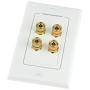 Mediabridge Speaker Wall Plate w/Binding Posts (2 Pair) - Limited TIME Offer: Free Low Voltage Metal Mounting Bracket (1-Gang) Binding Post 2-Piece Inset Wall Plate for 2 Speakers (Part# WP1-BPX2)