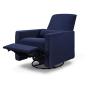 DaVinci Piper Upholstered Recliner and Swivel Glider in Navy, Greenguard Gold Certified