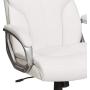 Amazon Basics High-Back Executive, Swivel, Adjustable Office Desk Chair with Casters, White Bonded Leather