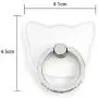 Maviss Diary 2 Pcs Ring Stand Holder Transparent Cat Universal 360 Degree Rotating Phone Metal Buckle Tablet Finger Grip Kickstand for All Phones Tablets - Sliver & Rose Gold