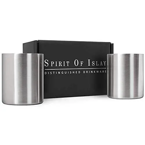 Whiskey Glass Set of 2 Stainless Steel Scotch Glasses, 10oz, Unique Gift for Men. Unbreakable, No Metal Taste, Thermally Insulated Whiskey Glass Set of 2 Stainless Steel Scotch Glasses, 10oz, Unique Gift for Men. Unbreakable, No Metal Taste, Thermally Insulated