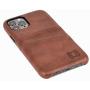 Dockem iPhone 11 Pro Wallet Case: Built-in Metal Plate for Magnetic Mounting & 2 Credit Card Holder Slots (5.8'' Exec M2, Synthetic Leather, Brown)