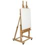 Creative Mark Saint Remy Wooden H-Frame Artist Studio Floor Easel Double Mast Adjustable Multi Angles to Flat for Small to Extra Large Canvas Paintings up to 60''w x 82'' h - Oiled Beechwood