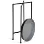 Kate and Laurel Celia Round Foldable Tray Accent Table, 14'' x 14'' x 25.75'', Gray and Black, Modern Minimalist Design and Magnetic Tabletop