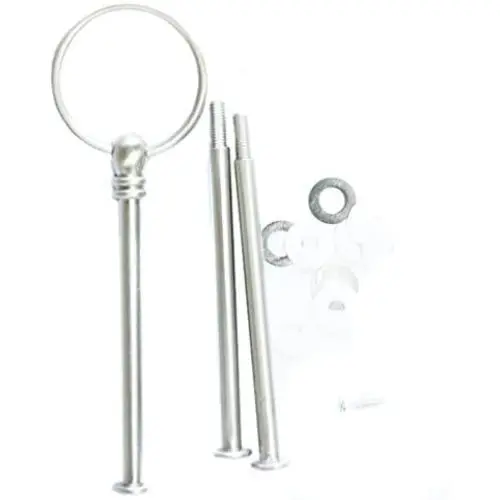 Metal 3 Tier 13 Inch Cake Stand Handle Cake Plate Stand Centre Handle Fittings - Fruit Heavy Plate Handle Fittings Round Hardware Rod (Sliver)