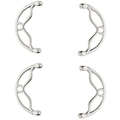 2 Pair (4 Pieces) Bead Ending. SITANOS II, CYMBAL Quality Silver Plate Jewelry Finding. Cymbal Metal Fashion Elements. Works with 8/0 Seed Beads and More!