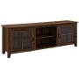 Walker Edison Portsmouth Classic 2 Glass Door TV Stand for TVs up to 80 Inches, 70 Inch, Walnut Brown