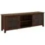 Walker Edison Portsmouth Classic 2 Glass Door TV Stand for TVs up to 80 Inches, 70 Inch, Walnut Brown