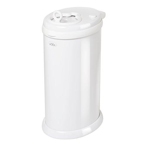 Ubbi Steel Odor Locking, No Special Bag Required Money Saving, Awards-Winning, Modern Design, Registry Must-Have Diaper Pail, White