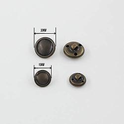 Leekayer 14 Pieces Antique Metal Blazer Buttons Set for Blazers 5/8'',13/16''Button for Suits, Sport Coat, Uniform, Jackets (Antique Brass)15mm,20mm Sewing Button