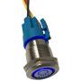 ESUPPORT 12V Car Vehicle Blue LED Light Main Beam Push Button Metal Toggle Switch Socket Plug 19mm