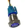 Etopar 12V 5A 19mm Car Auto Blue LED Light Lamp Main Beam Push Button Stainless Steel Metal Toggle Switch Socket Plug