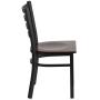 Flash Furniture HERCULES Series Black Ladder Back Metal Restaurant Chair - Walnut Wood Seat Flash Furniture HERCULES Series Black Ladder Back Metal Restaurant Chair - Walnut Wood Seat