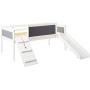 DONCO Twin Art Play Junior LOW LOFT, White Wash/Dark Grey