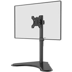 WALI Free Standing Single LCD Monitor Fully Adjustable Desk Mount Fits 1 Screen up to 32 inch, 17.6 lbs. Weight Capacity (MF001), Black