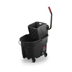 Rubbermaid Commercial WaveBrake 2.0 35 QT Side-Press Mop Bucket and Wringer, Black (1863896)