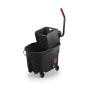 Rubbermaid Commercial WaveBrake 2.0 35 QT Side-Press Mop Bucket and Wringer, Black (1863896)