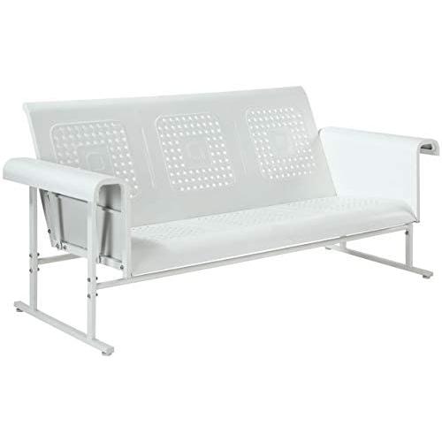 Crosley Furniture CO1028-WH Veranda Retro Outdoor Metal Sofa Glider, Alabaster White
