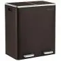 SONGMICS Trash Garbage Can, 16 Gal (60L) Rubbish, Metal Step Bin, with Dual Compartments, Plastic Inner Buckets and Hinged Lids, Handles, Soft Closure, Airtight, Brown ULTB60BR SONGMICS Trash Garbage Can, 16 Gal (60L) Rubbish, Metal Step Bin, with Dual Compartments, Plastic Inner Buckets and Hinged Lids, Handles, Soft Closure, Airtight, Brown ULTB60BR