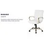 Flash Furniture Mid-Back White LeatherSoft Executive Swivel Office Chair with Gold Frame and Arms Flash Furniture Mid-Back White LeatherSoft Executive Swivel Office Chair with Gold Frame and Arms