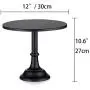 12 inches/ 30cm Black Cake Stand, Simple Style Metal Round Wedding Event Birthday Party Dessert Cupcake Pedestal Display Plate (Black, Diam 12'')