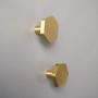 RZDEAL 1-1/10'' Solid Brass Knobs Shoe Cabinets Knob and Pulls Brushed Gold Hexagon Handles for Dresser Drawer (8Pcs)