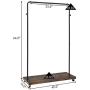 Tangkula Industrial Pipe Style Rolling Garment Rack Clothes Rack with Wood Shelf, Heavy Duty 2 in 1 Clothes Stand Rack with Lockable Casters, Anti-Slip Stoppers for Laundry Room (Black & Rustic Brown)