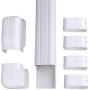 AC Parts 4'' W 14Ft L Decorative Wall A/C PVC Line Set Hide Cover Tubing Kit for Central Air Conditioner, HVAC Heat Pump, Ductless Mini Split 7,000-24,000 BTU Units