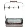 Benzara BM177866 Rustic Galvanized Metal Crockery Holder with Cup Hooks, Gray