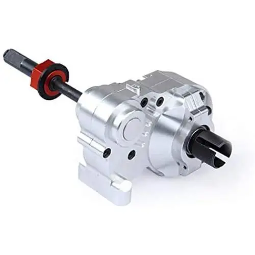 HONG YI-HAT 1/5 rc car Gas CNC Alloy Metal Three Sections of Fission Complete diff Gear Box Set for HPI Baja 5b KM ROVAN Spare Parts (Color : Silver)