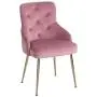 FCQuality Velvet Vanity Chair with Tufted Back Gold Metal Legs Dining Chair Mid Century Modern Upholstered Accent Desk Chair for Living Room Home Office Bedroom, Pink FCQuality Velvet Vanity Chair with Tufted Back Gold Metal Legs Dining Chair Mid Century Modern Upholstered Accent Desk Chair for Living Room Home Office Bedroom, Pink
