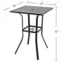 Patio Bar Height Table Outdoor Metal Frame Bistro Table with Umbrella Hole Patio Bar Height Table Outdoor Metal Frame Bistro Table with Umbrella Hole