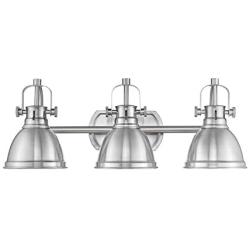 Emliviar 3-Light Bathroom Vanity Light Fixture, Brushed Nickel Finish with Metal Shade, 4054S