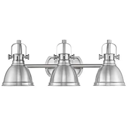 Emliviar 3-Light Bathroom Vanity Light Fixture, Brushed Nickel Finish with Metal Shade, 4054S