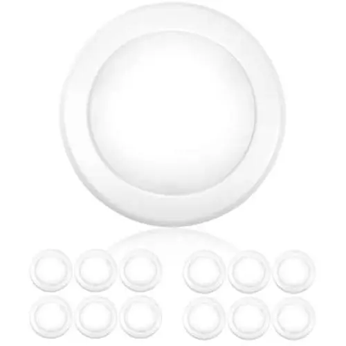 PARMIDA (12 Pack) 5/6” Dimmable LED Disk Light Flush Mount Recessed Retrofit Ceiling Lights, 15W (120W Replacement), 4000K, Energy Star & UL-Listed, Installs into Junction Box Or Recessed Can, 1050lm