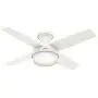 Hunter Dempsey Indoor Low Profile Ceiling Fan with LED Light and Remote Control, 44'', White
