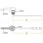 HIGHCRAFT 5335-4 Replacement Toilet Tank Flush Lever Handle with Metal Nut Chrome Pack of 2