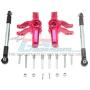 GPM Losi 1/10 Baja Rey 4WD Desert Truck (LOS03008) Upgrade Parts Aluminum Front Knuckle Arm + Stainless Steel Adjustable Tie Rods - 18Pc Set Red