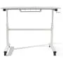 Atlantic Crank Adjustable Height Desk - Sit or Stand at This Large Workspace, Heavy Gauge Steel Frame in White