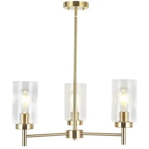 VINLUZ 3 Lights Modern Chandeliers Metal Light Fixtures Ceiling Brushed Brass Industrial Pendant Lighting for Dinging Room Living Room Kitchen Bedroom Hallway VINLUZ 3 Lights Modern Chandeliers Metal Light Fixtures Ceiling Brushed Brass Industrial Pendant Lighting for Dinging Room Living Room Kitchen Bedroom Hallway