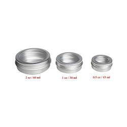 LJY 48 Pieces Round Metal Tins Empty Aluminum Cans Storage Containers Screw Lids with Clear Window, Mixed Sizes