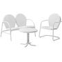 Crosley Furniture Griffith 3-Piece Metal Outdoor Conversation Set with Table, Loveseat, and Chair - White Crosley Furniture Griffith 3-Piece Metal Outdoor Conversation Set with Table, Loveseat, and Chair - White